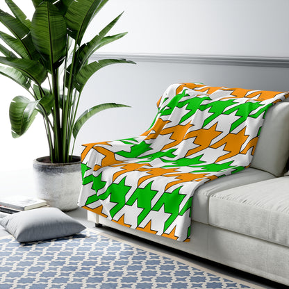 Cote Divoire Retro Houndstooth Blanket Throw