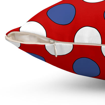 Democratic Peoples Republic Of Korea Retro Polka Dots Cushion Pillow
