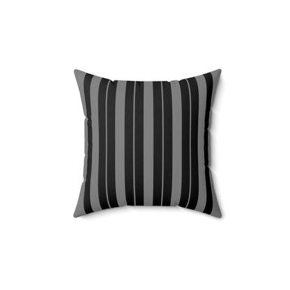 Grey, Black Retro Stripes Cushion Pillow