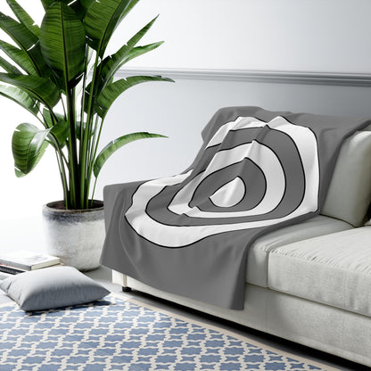 Grey, White Retro Target Blanket Throw