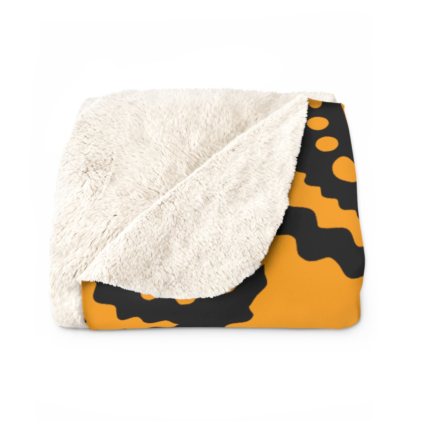 Orange, Black Retro Paisley Blanket Throw