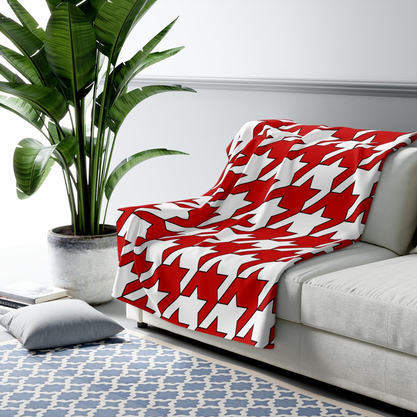 Northern Ireland Retro Houndstooth Blanket Throw