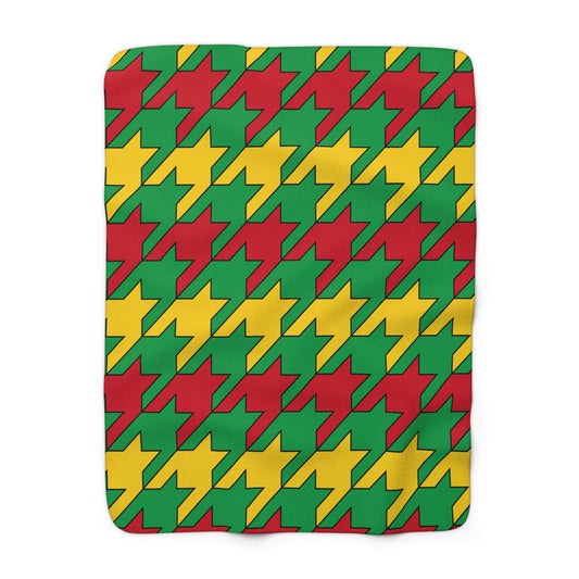 Guinea Bissau Retro Houndstooth Blanket Throw