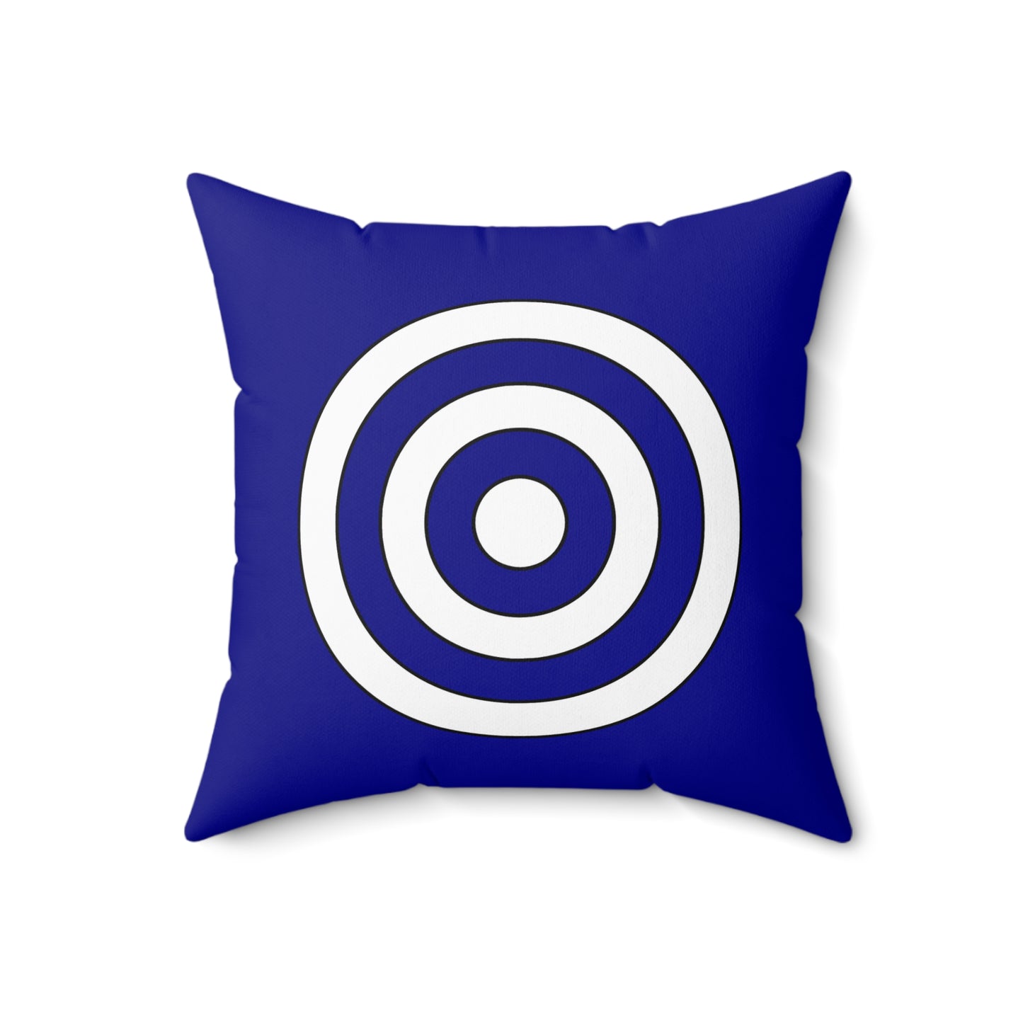 Dark Blue, White Retro Target Cushion Pillow