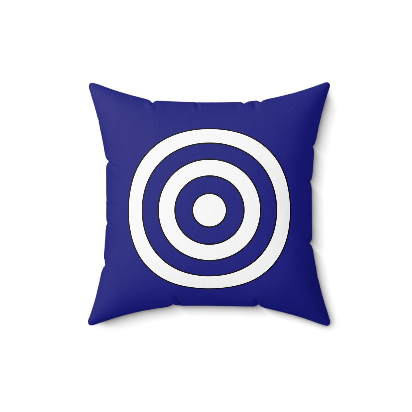 Navy Blue, White Retro Target Cushion Pillow