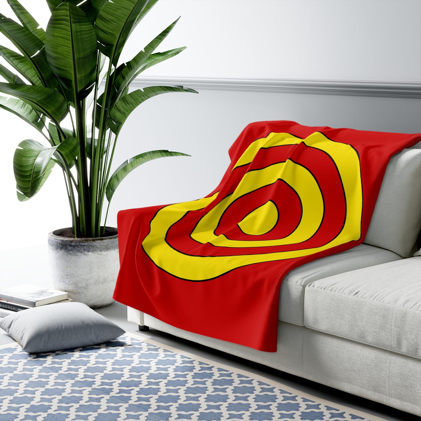 North Macedonia Retro Target Blanket Throw