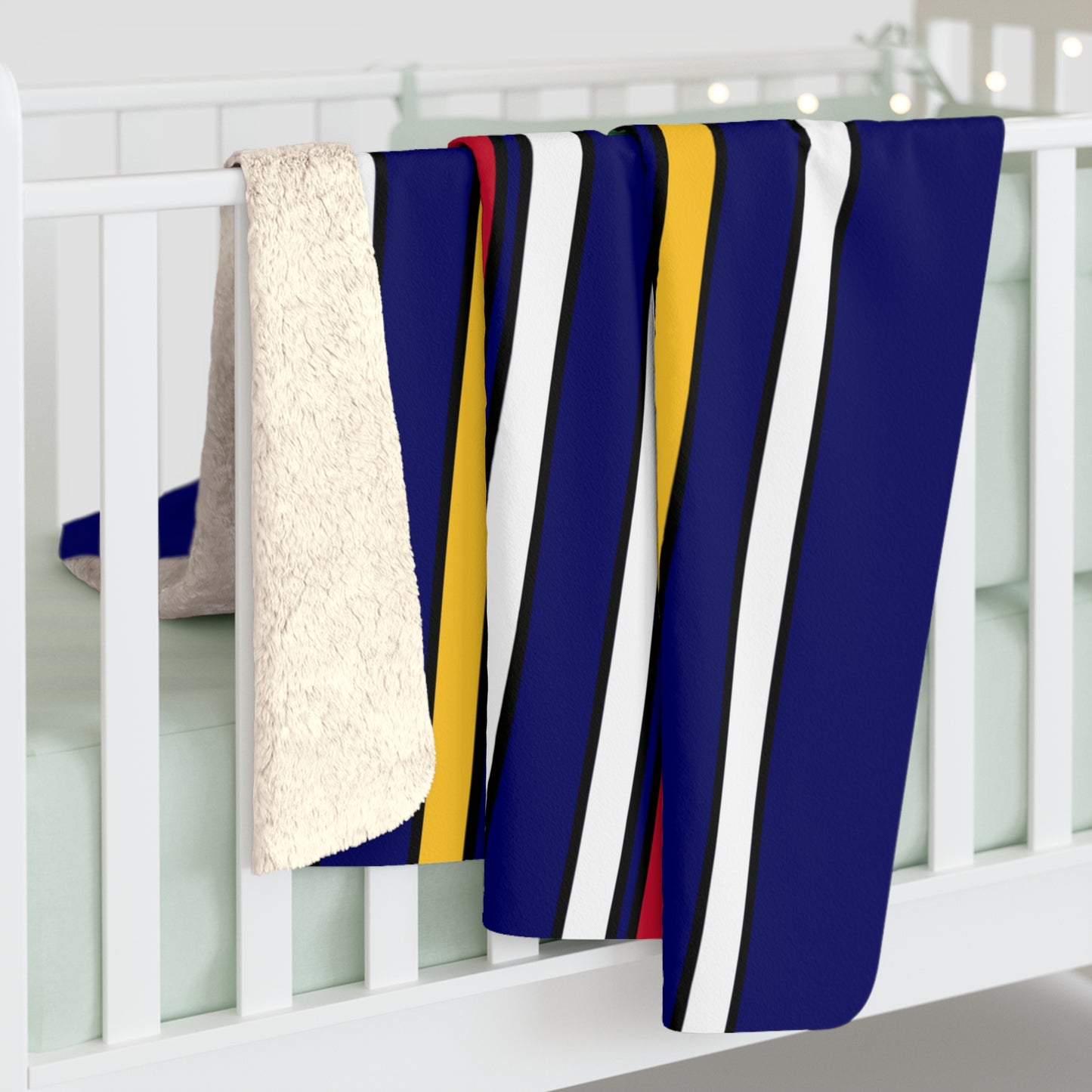 British Virgin Islands Retro Stripes Blanket Throw
