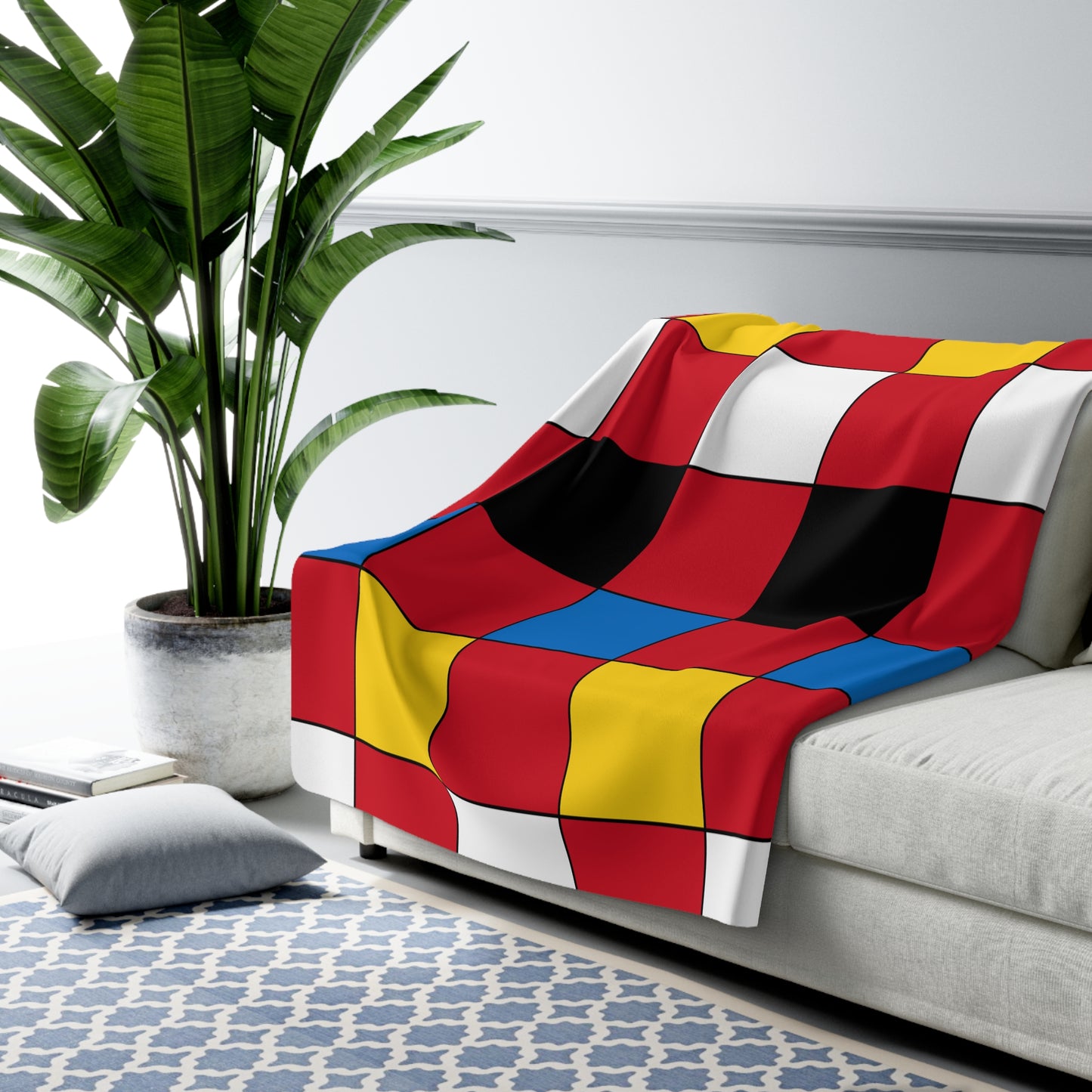 Antigua And Barbuda Retro Check Blanket Throw