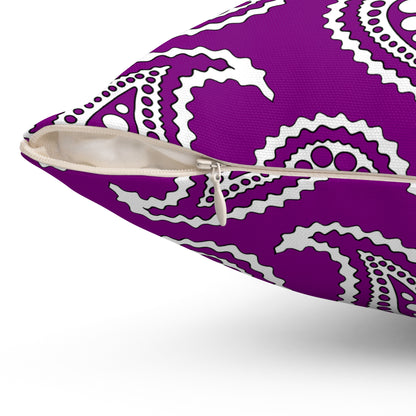 Purple, White Retro Paisley Cushion Pillow