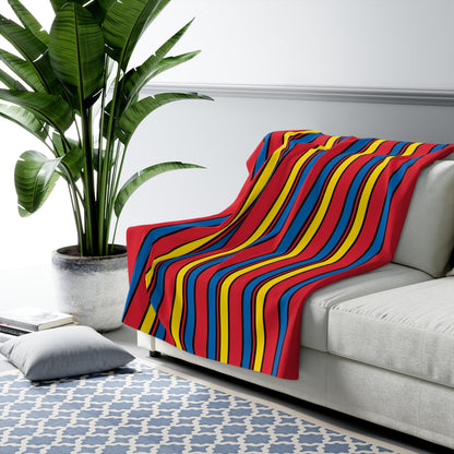 Mongolia Retro Stripes Blanket Throw