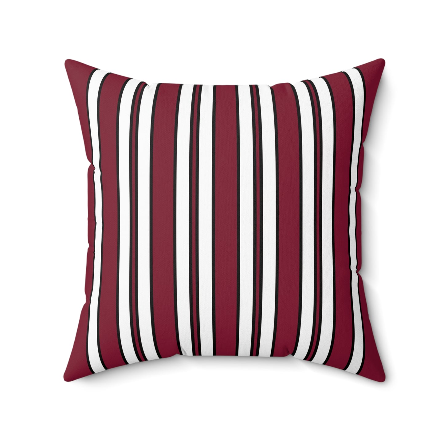 Claret, White Retro Stripes Cushion Pillow