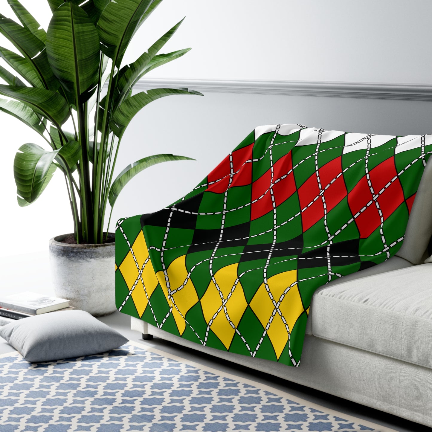 Zimbabwe Retro Argyle Blanket Throw