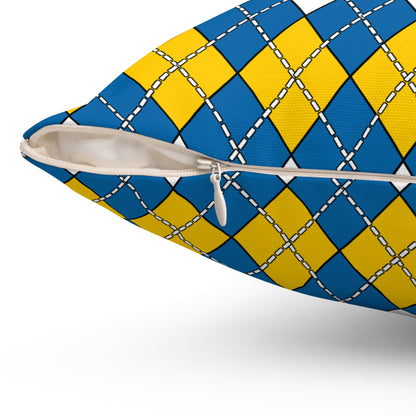 Canary Islands Retro Argyle Cushion Pillow