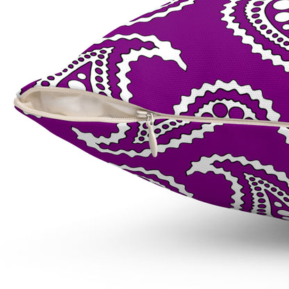 Purple, White Retro Paisley Cushion Pillow