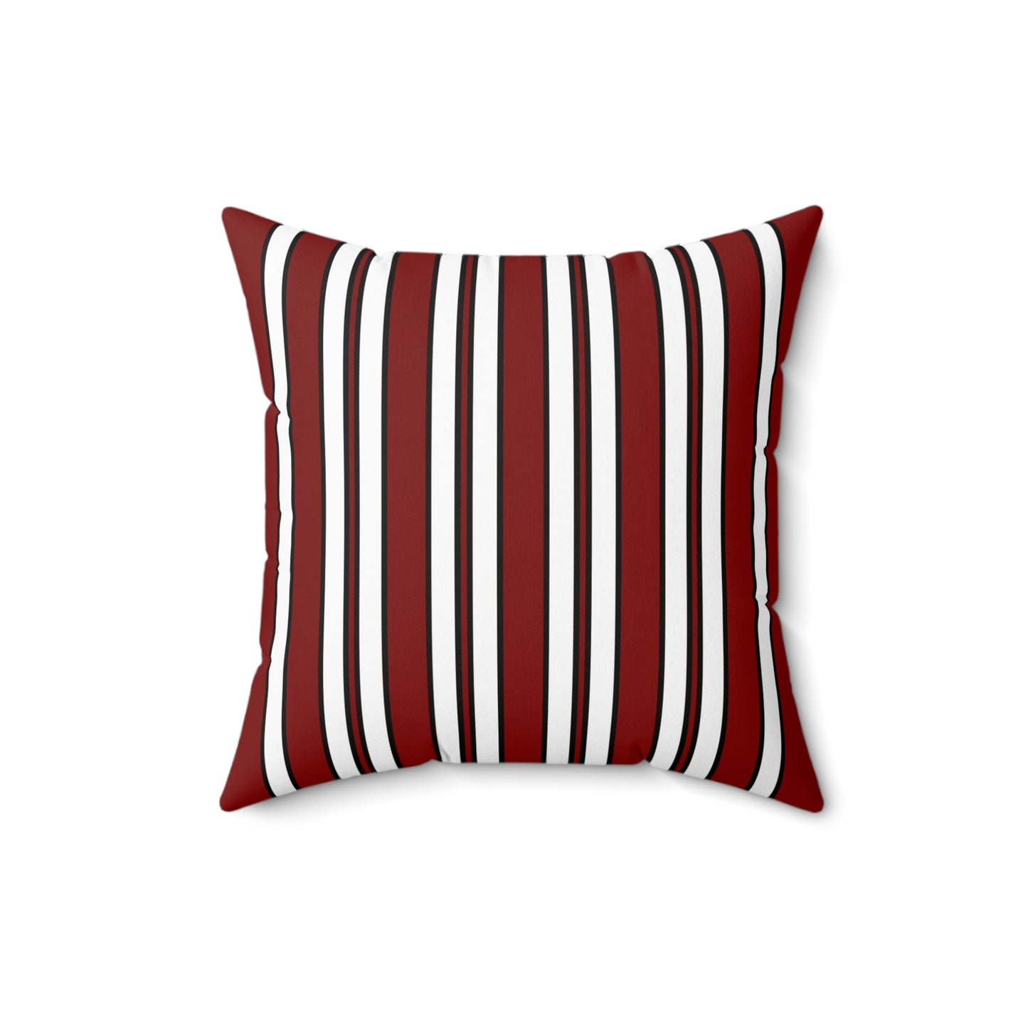 Maroon, White Retro Stripes Cushion Pillow