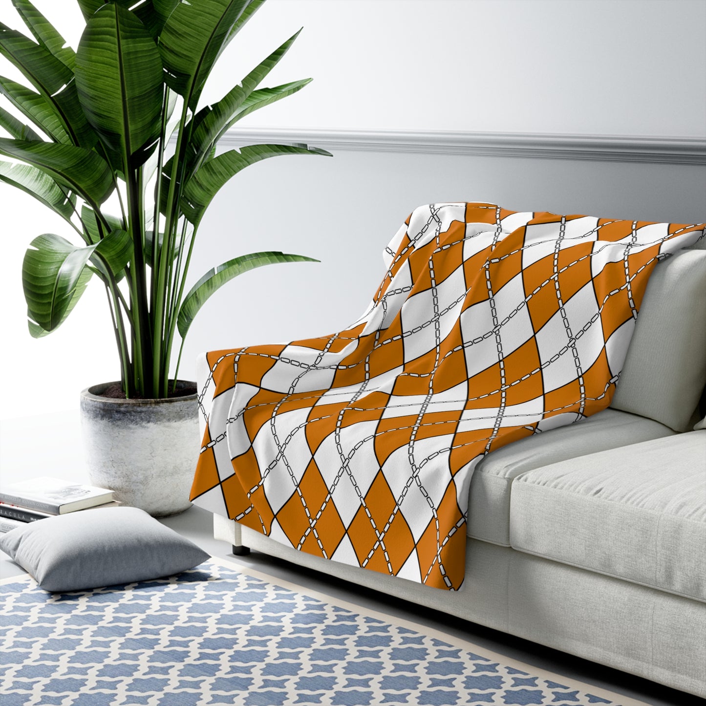Cyprus Retro Argyle Blanket Throw