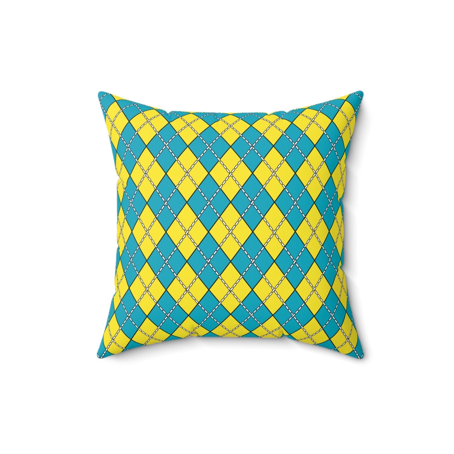Kazakhstan Retro Argyle Cushion Pillow