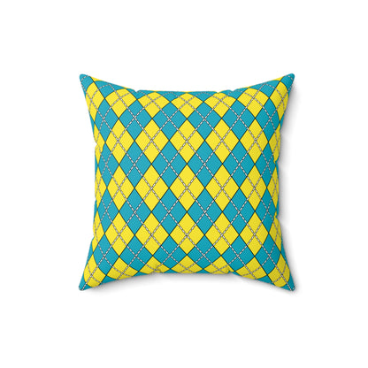 Kazakhstan Retro Argyle Cushion Pillow