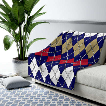 Saint Helena Retro Argyle Blanket Throw