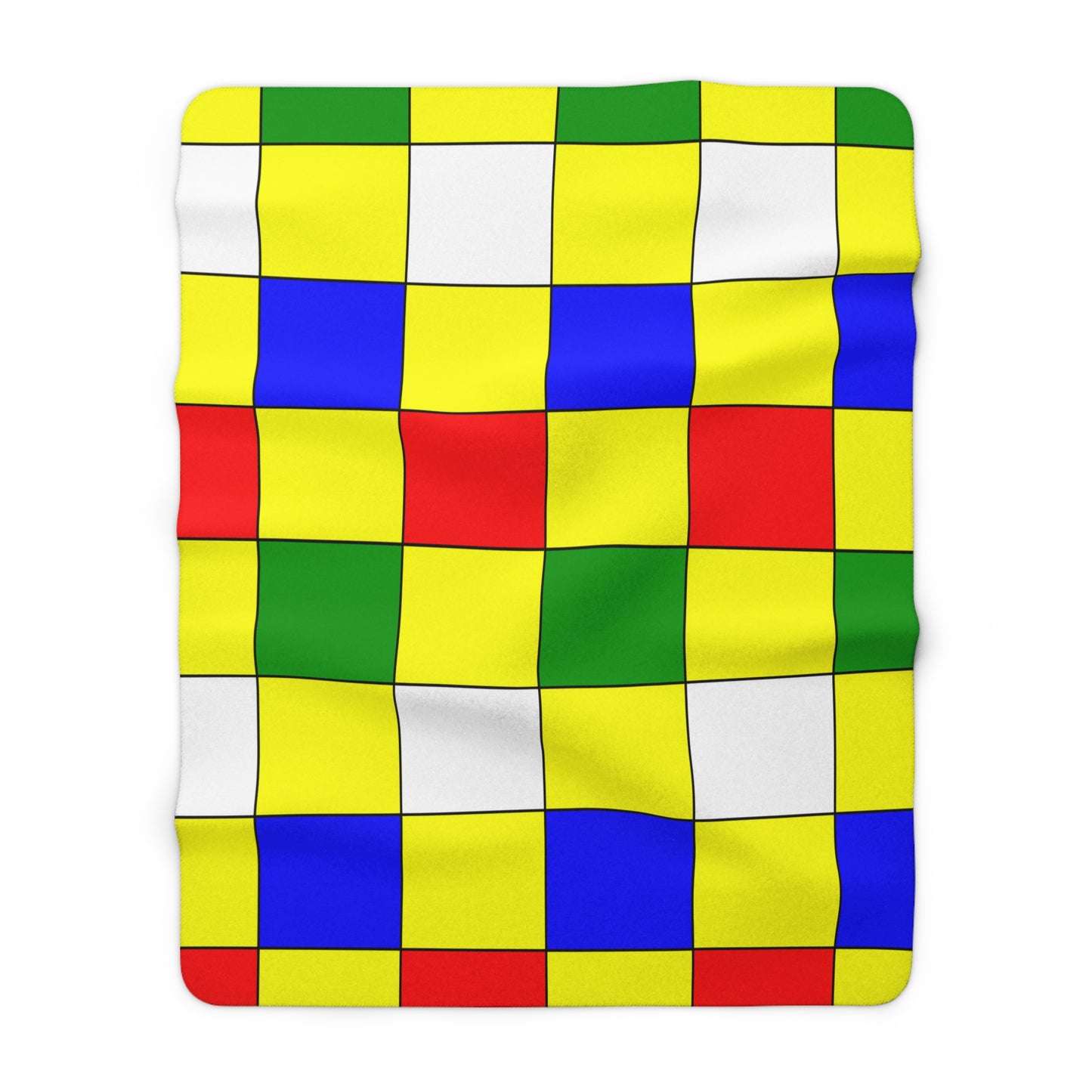 Central African Republic Retro Check Blanket Throw