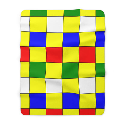 Central African Republic Retro Check Blanket Throw
