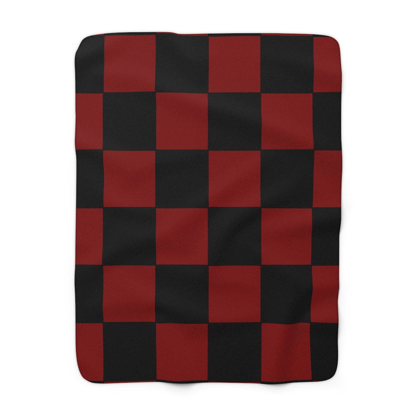 Maroon, Black Retro Check Blanket Throw