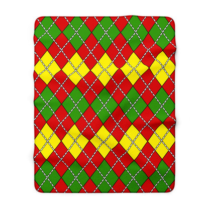 Burkina Faso Retro Argyle Blanket Throw
