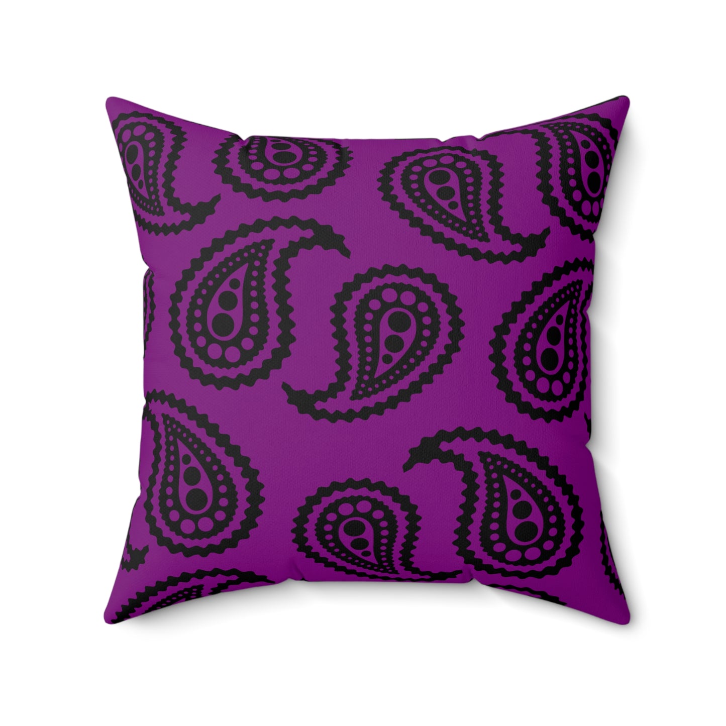 Purple, Black Retro Paisley Cushion Pillow