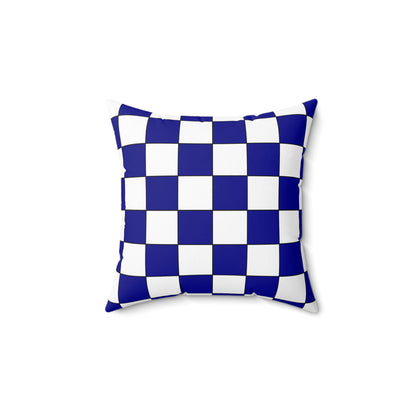 Dark Blue, White Retro Check Cushion Pillow