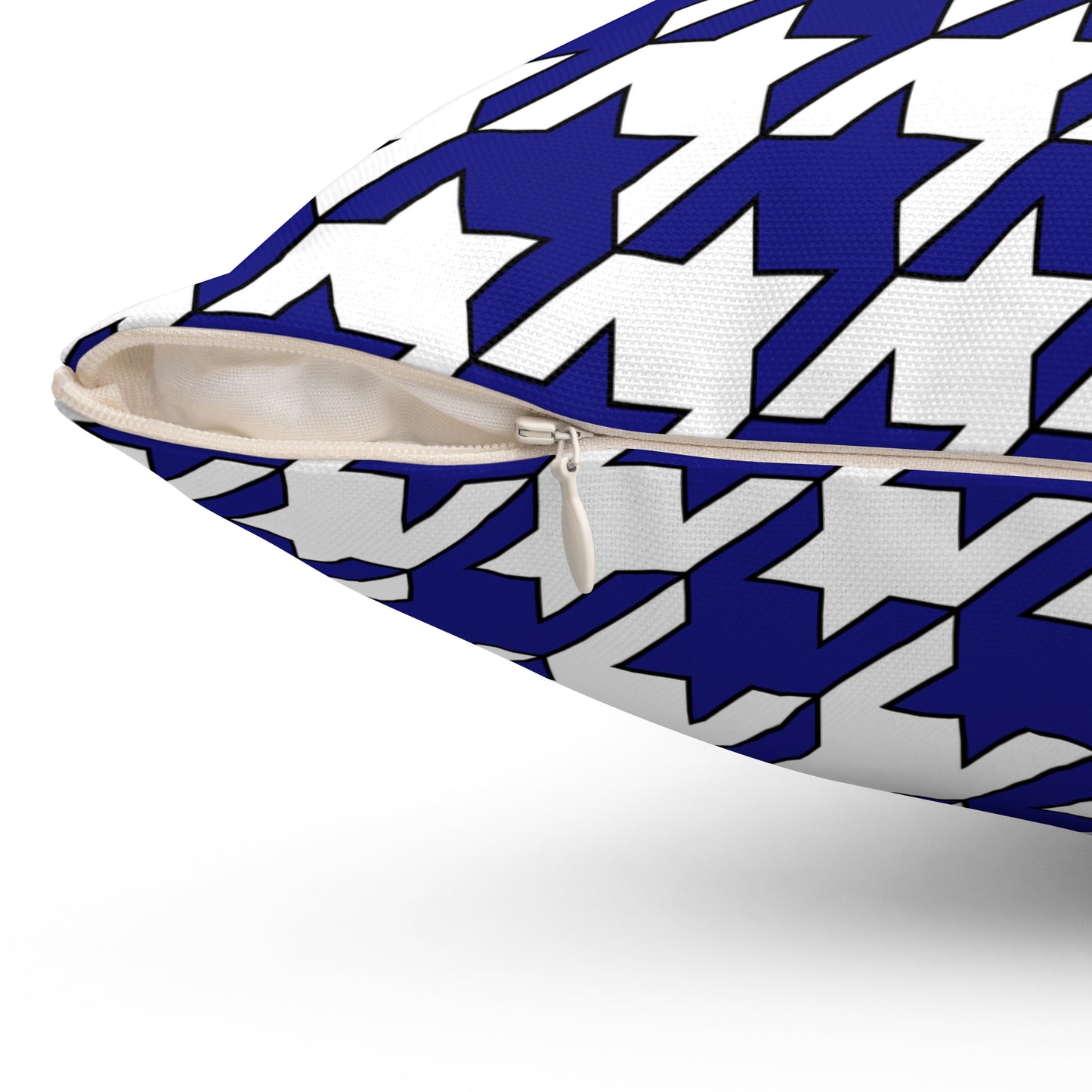 Navy Blue, White Retro Houndstooth Cushion Pillow