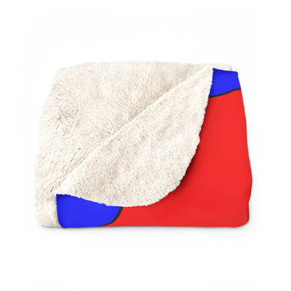 Red, Blue Retro Polka Dots Blanket Throw