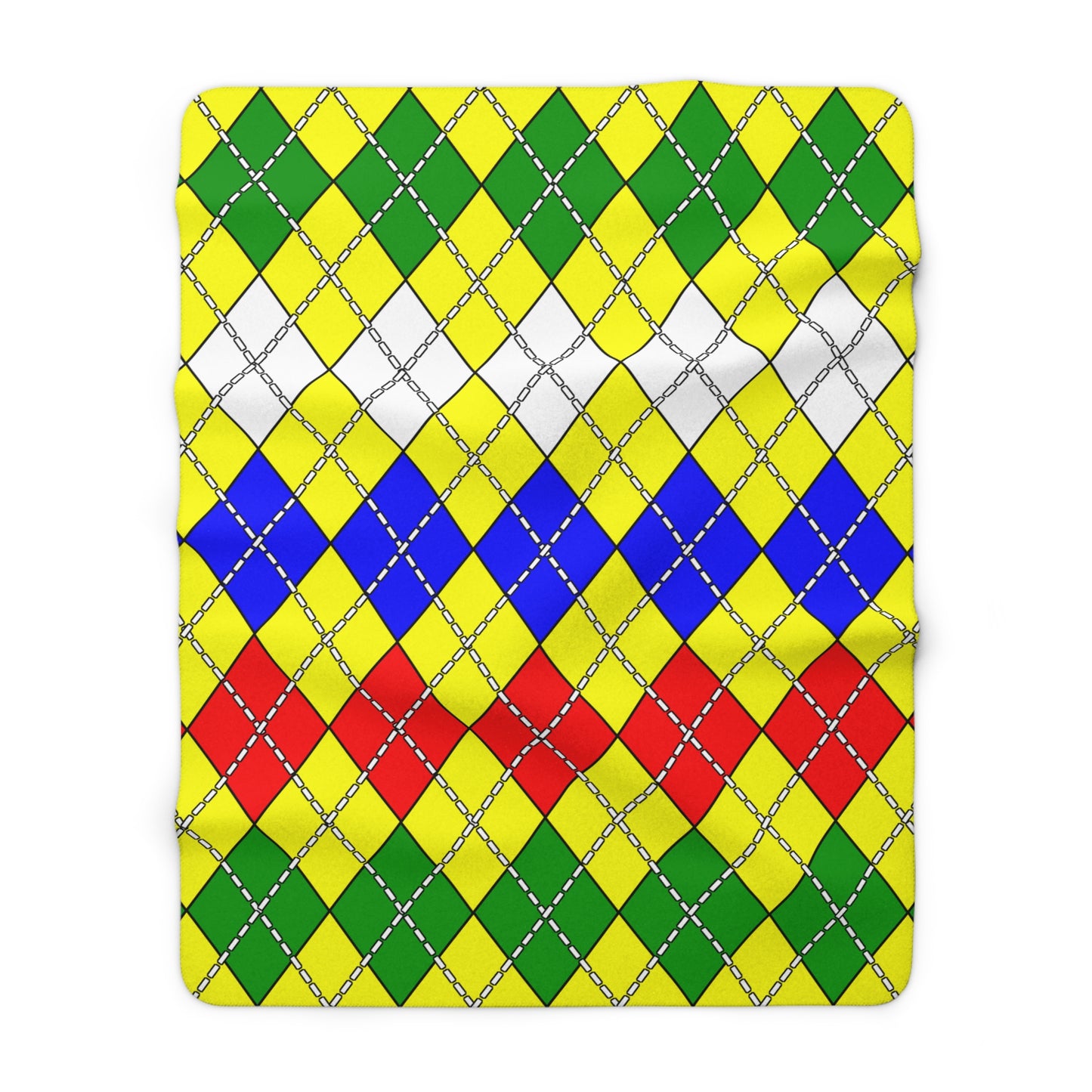 Central African Republic Retro Argyle Blanket Throw