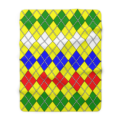Central African Republic Retro Argyle Blanket Throw