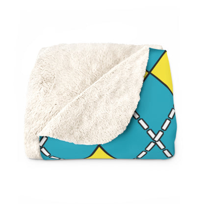 Kazakhstan Retro Argyle Blanket Throw