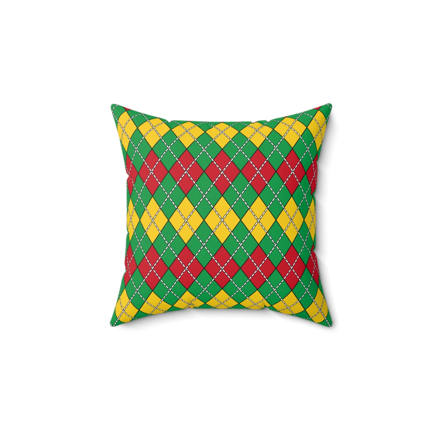 Guinea Bissau Retro Argyle Cushion Pillow