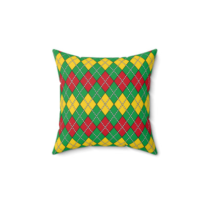 Guinea Bissau Retro Argyle Cushion Pillow