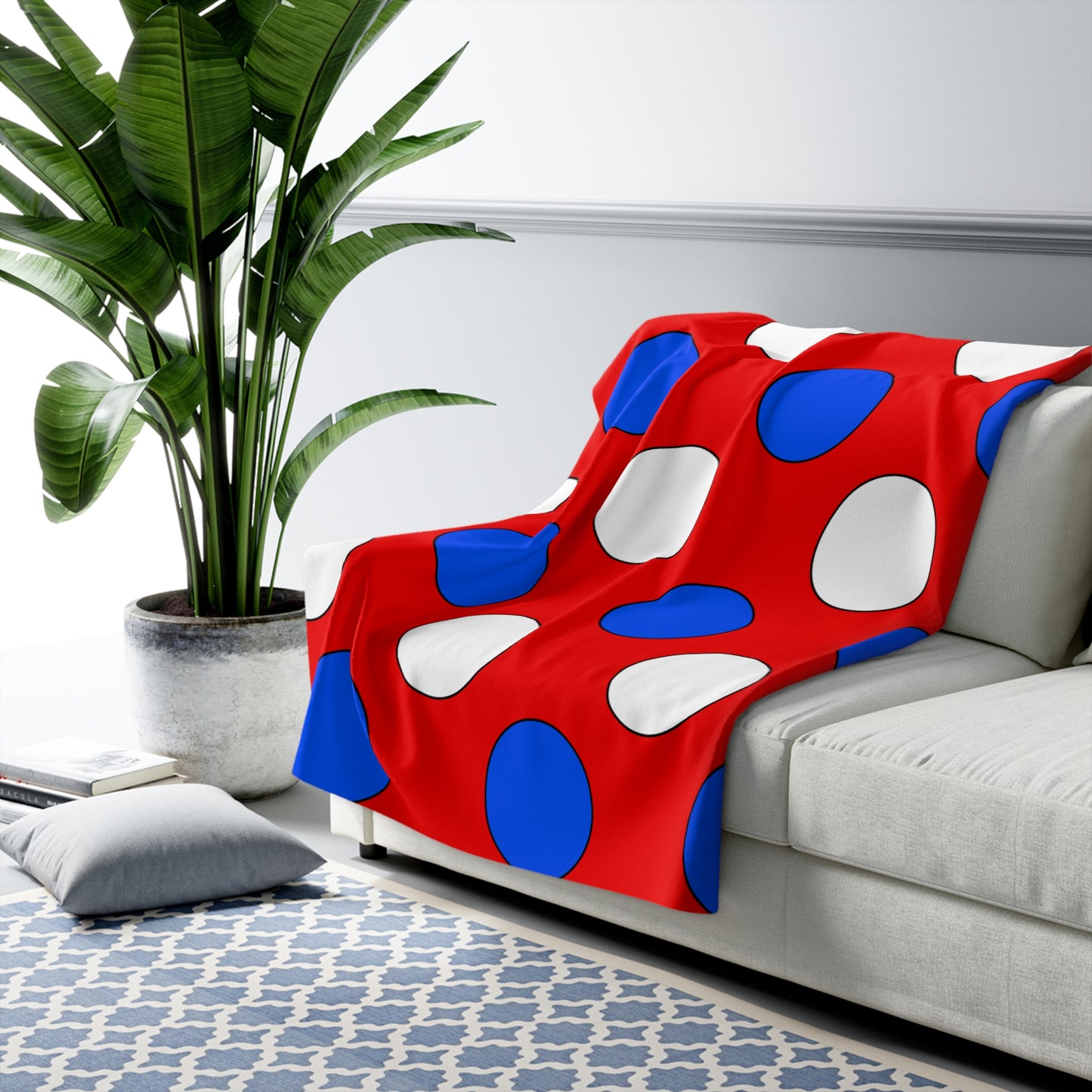 Puerto Rico Retro Polka Dots Blanket Throw