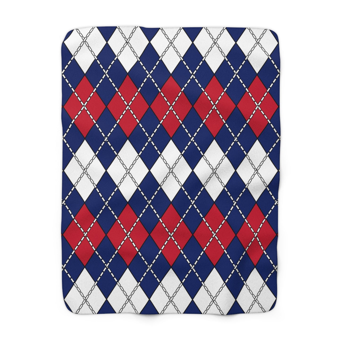 Ascension Island Retro Argyle Blanket Throw