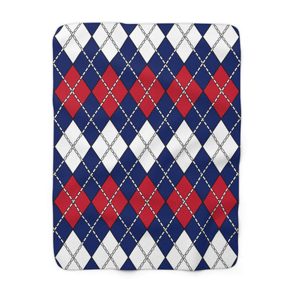 Ascension Island Retro Argyle Blanket Throw