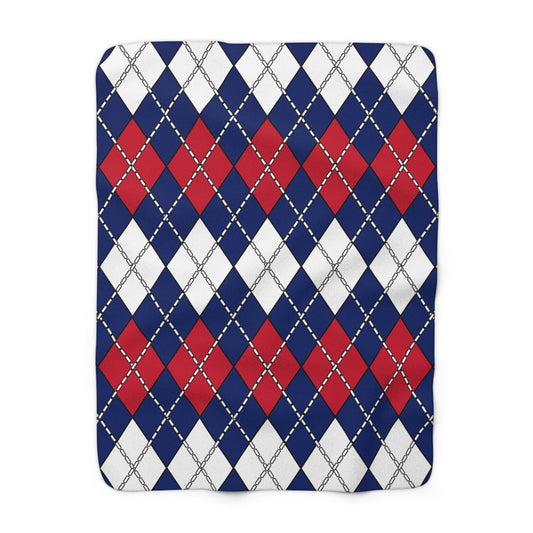 Ascension Island Retro Argyle Blanket Throw