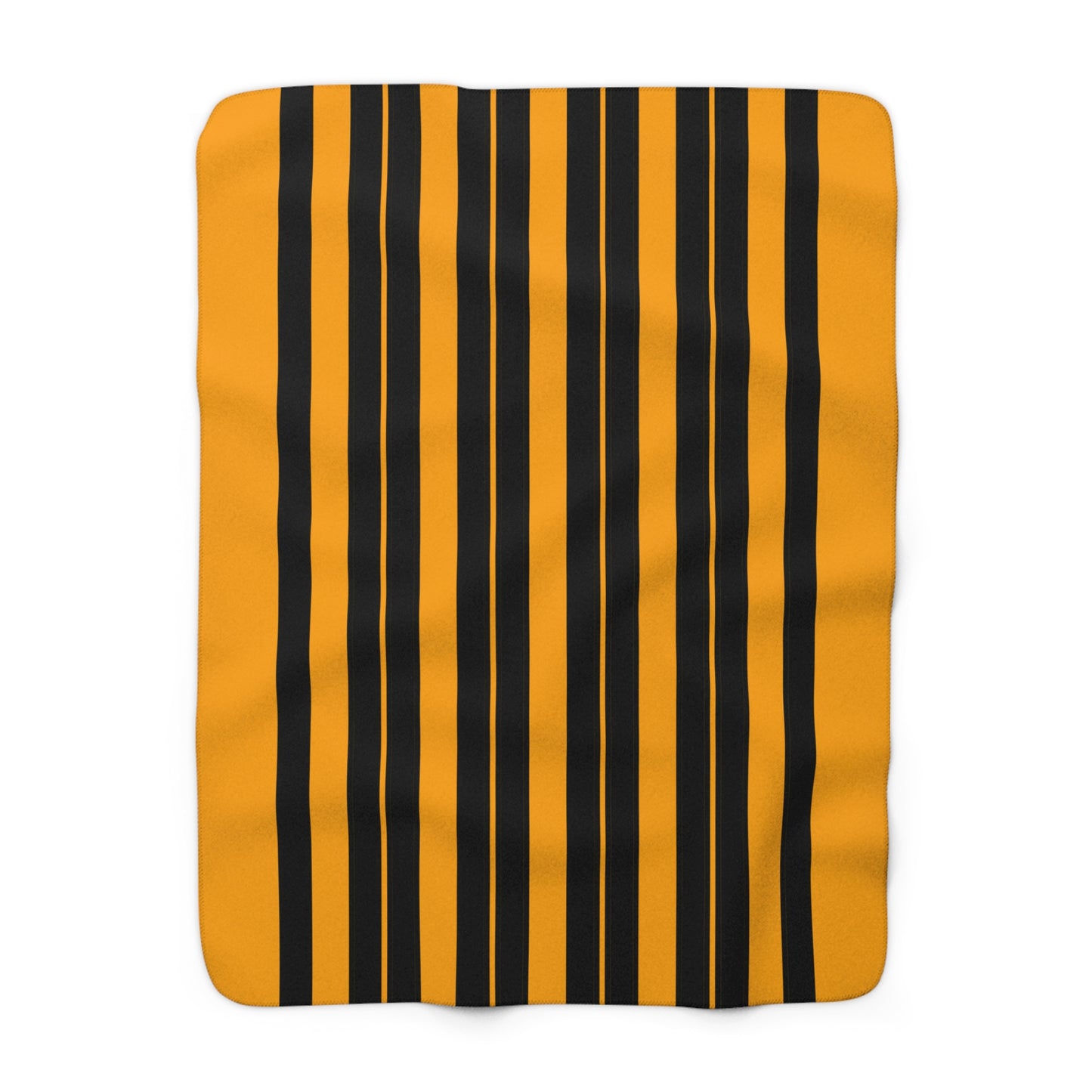Orange, Black Retro Stripes Blanket Throw