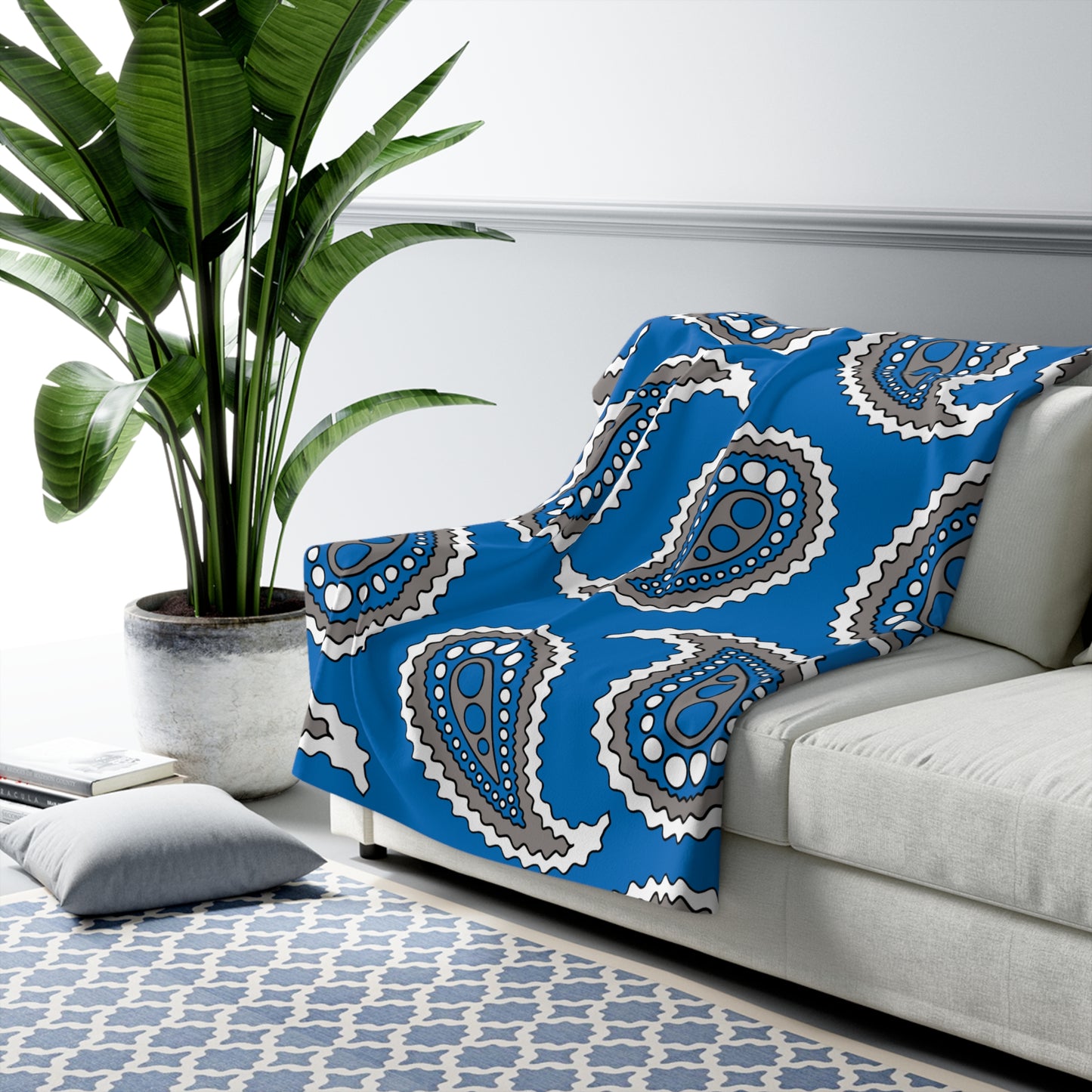 Northern Mariana Islands Retro Paisley Blanket Throw