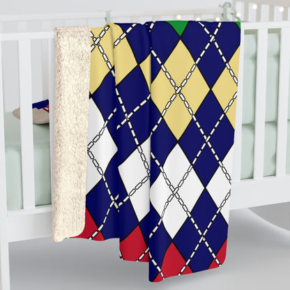 Cayman Islands Retro Argyle Blanket Throw