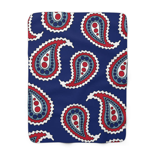 Falkland Islands Retro Paisley Blanket Throw