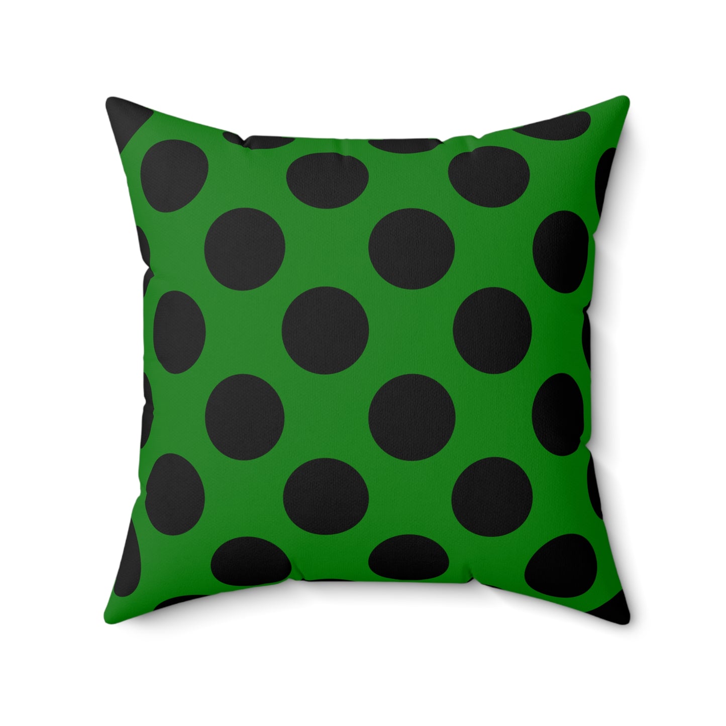 Green, Black Retro Polka Dots Cushion Pillow