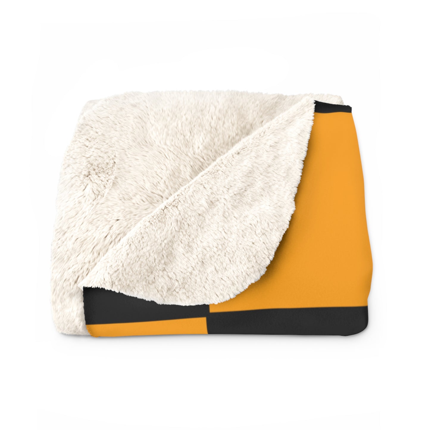 Orange, Black Retro Check Blanket Throw