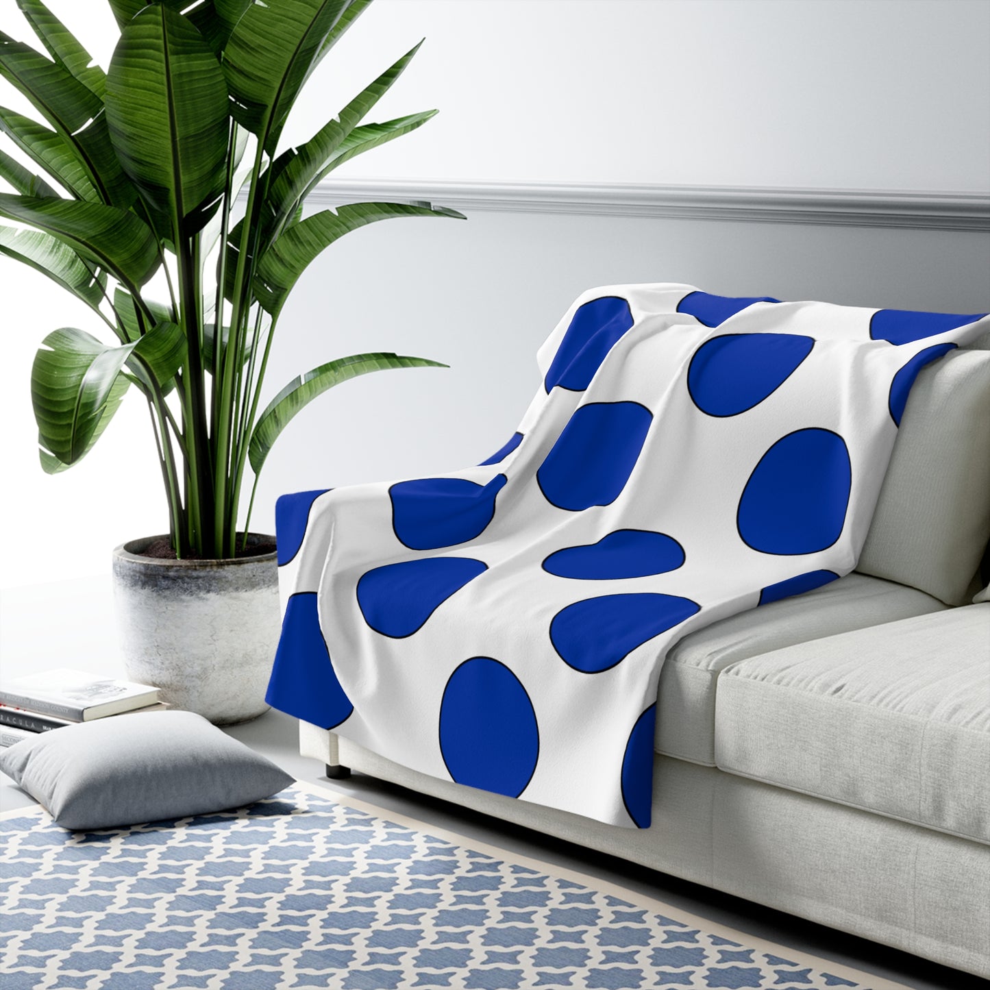 Uruguay Retro Polka Dots Blanket Throw