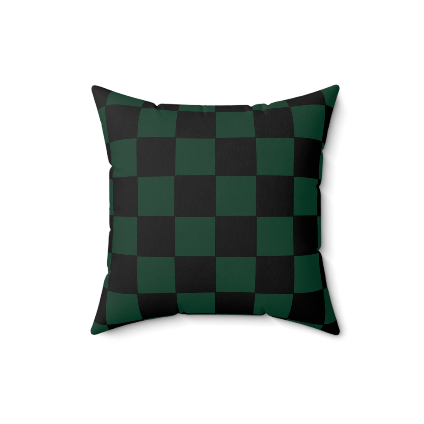 Dark Green, Black Retro Check Cushion Pillow