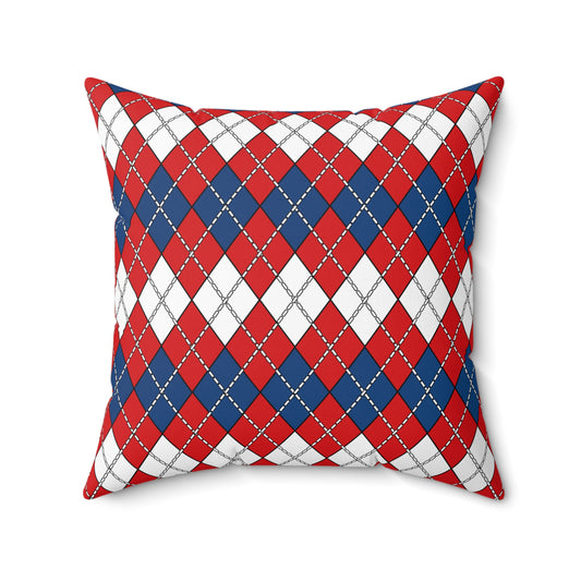 Czechia Retro Argyle Cushion Pillow