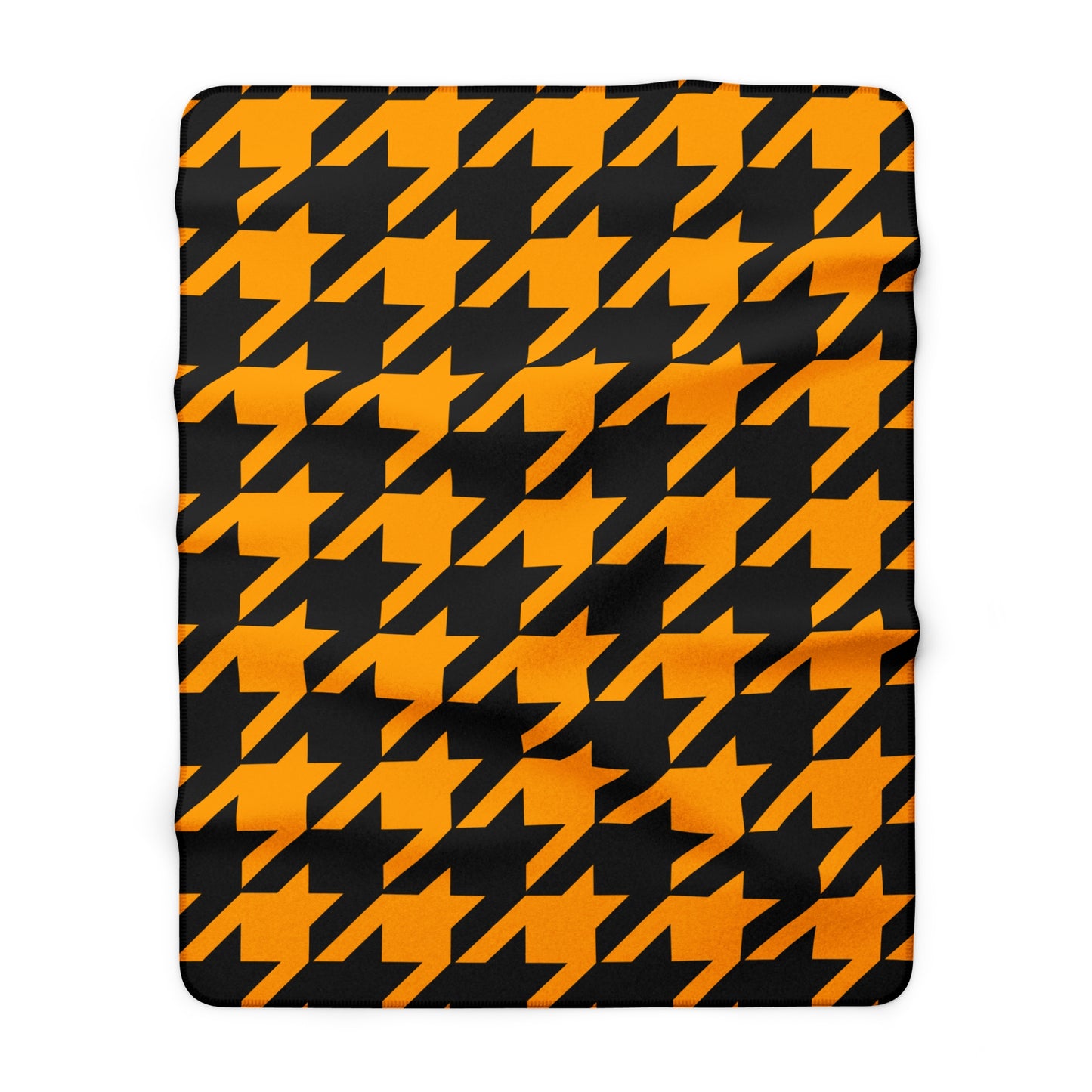 Orange, Black Retro Houndstooth Blanket Throw